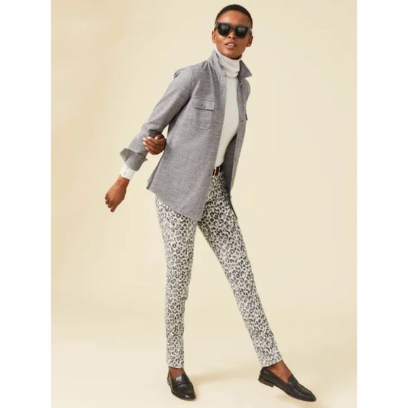 J. Mclaughlin Lexi Jeans - Petit Watercolor Cheetah 6 - Picture 1 of 15